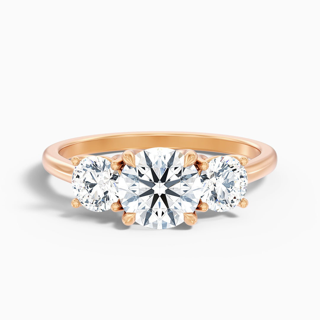 Tina Round 3 Stone Lab Grown Engagement Ring