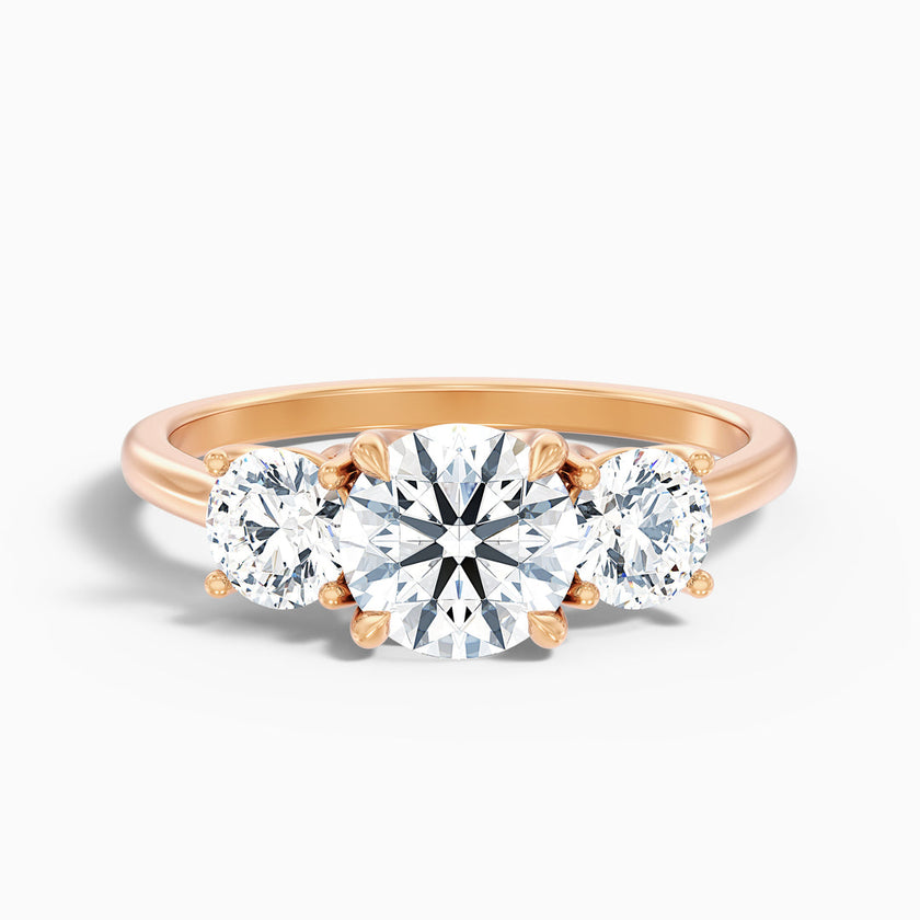 Tina Round 3 Stone Lab Grown Engagement Ring