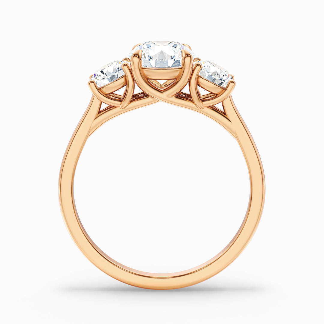 Tina Round 3 Stone Lab Grown Engagement Ring