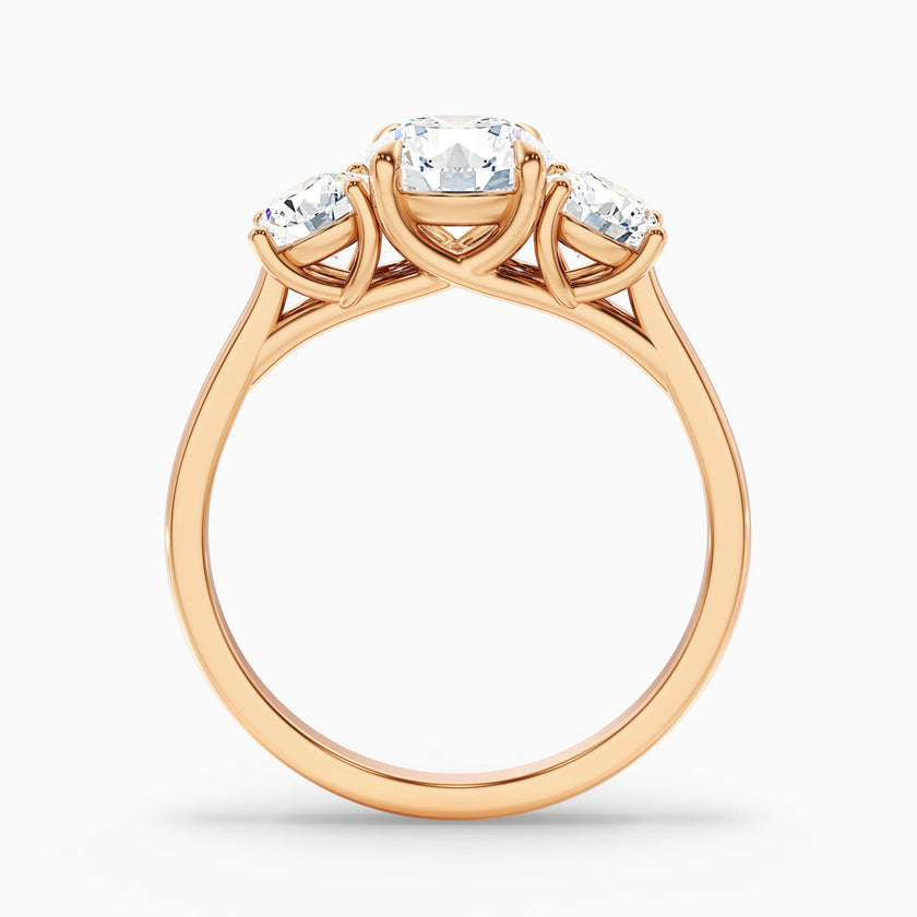 Tina Round 3 Stone Lab Grown Engagement Ring