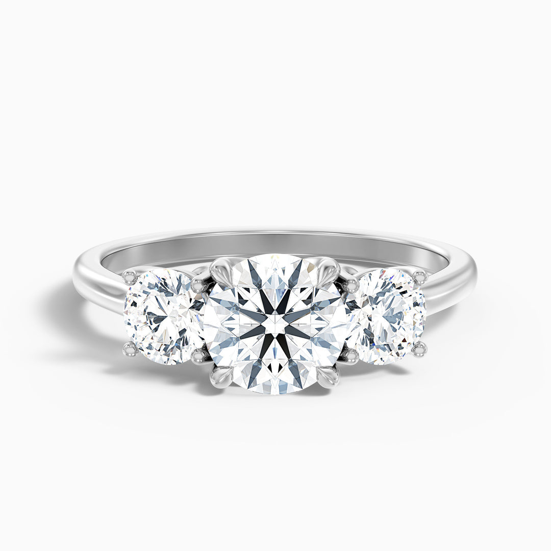 Tina Round 3 Stone Lab Grown Engagement Ring