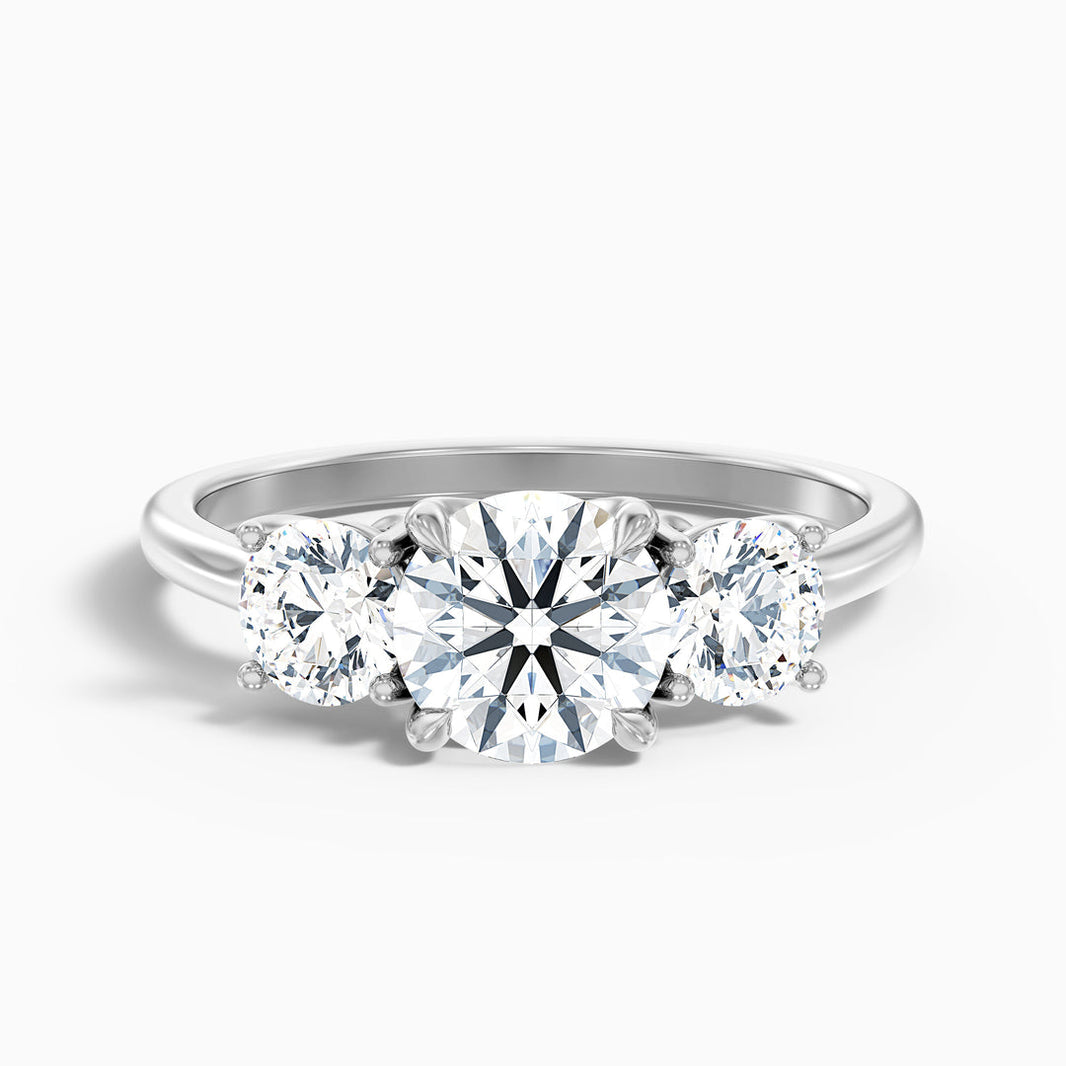 Tina Round 3 Stone Lab Grown Engagement Ring