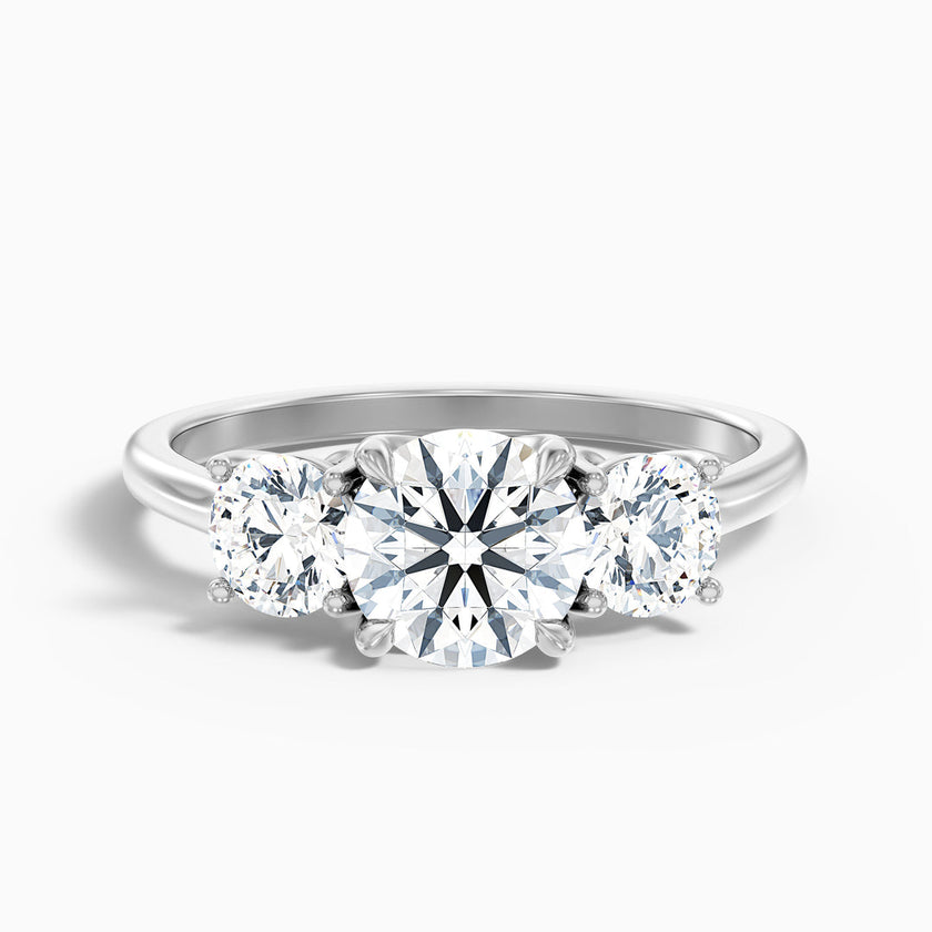 Tina Round 3 Stone Lab Grown Engagement Ring