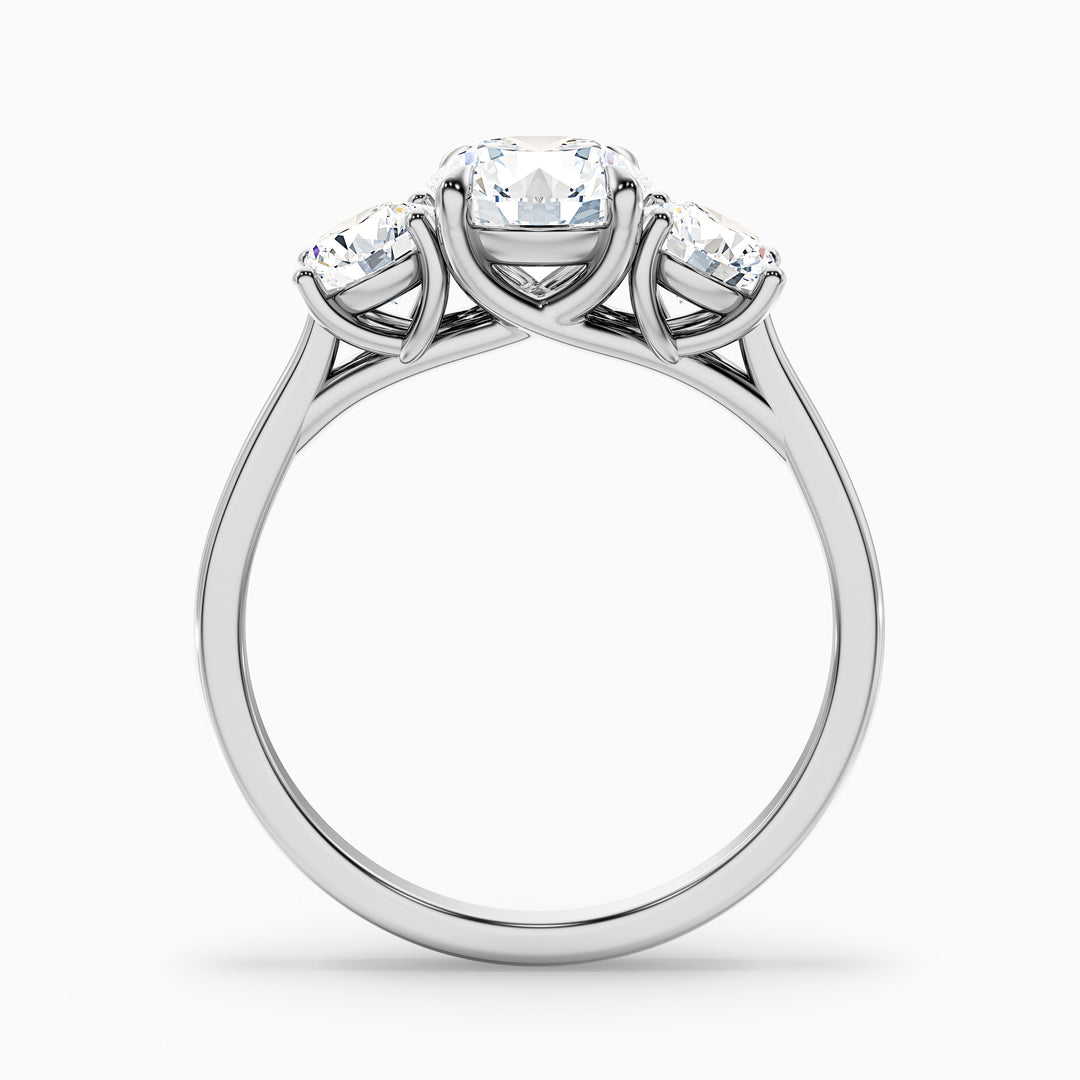Tina Round 3 Stone Lab Grown Engagement Ring