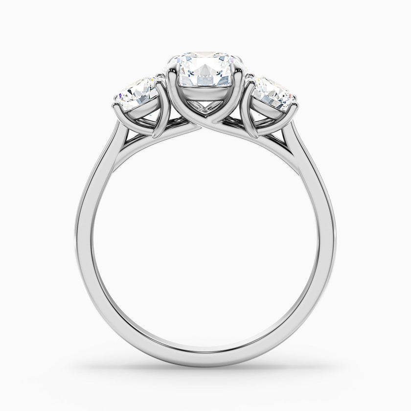 Tina Round 3 Stone Lab Grown Engagement Ring