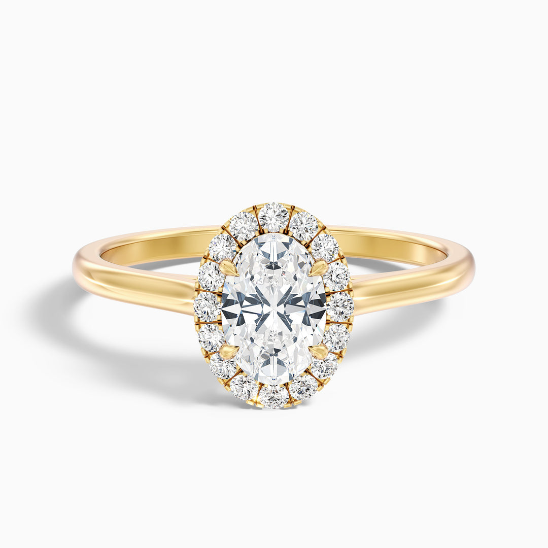Serena Oval Halo Lab Grown Engagement Ring