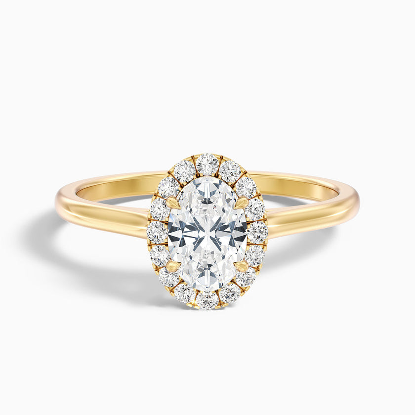 Serena Oval Halo Lab Grown Engagement Ring