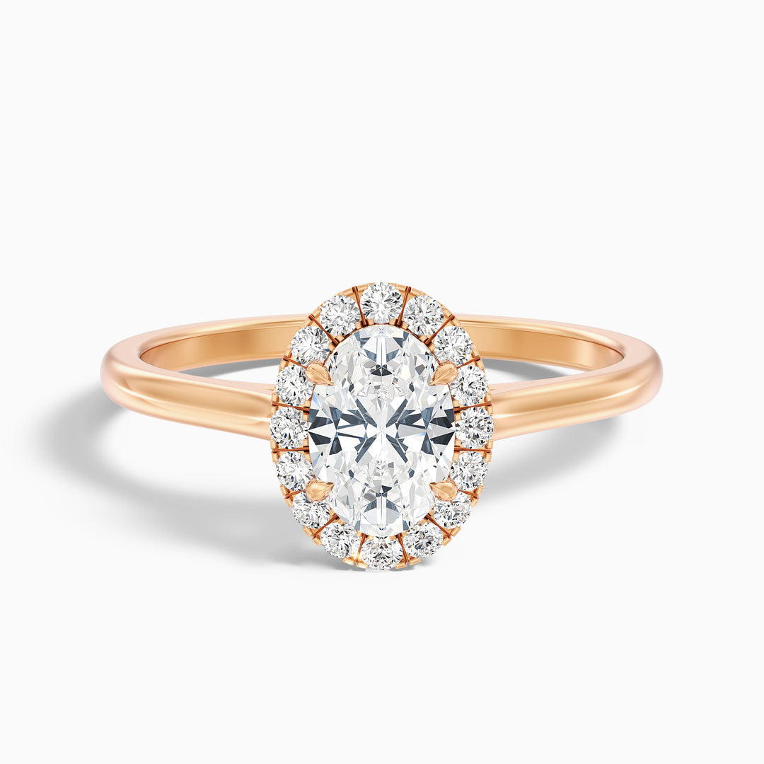 Serena Oval Halo Lab Grown Engagement Ring