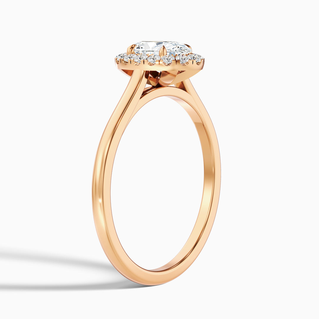 Serena Oval Halo Lab Grown Engagement Ring