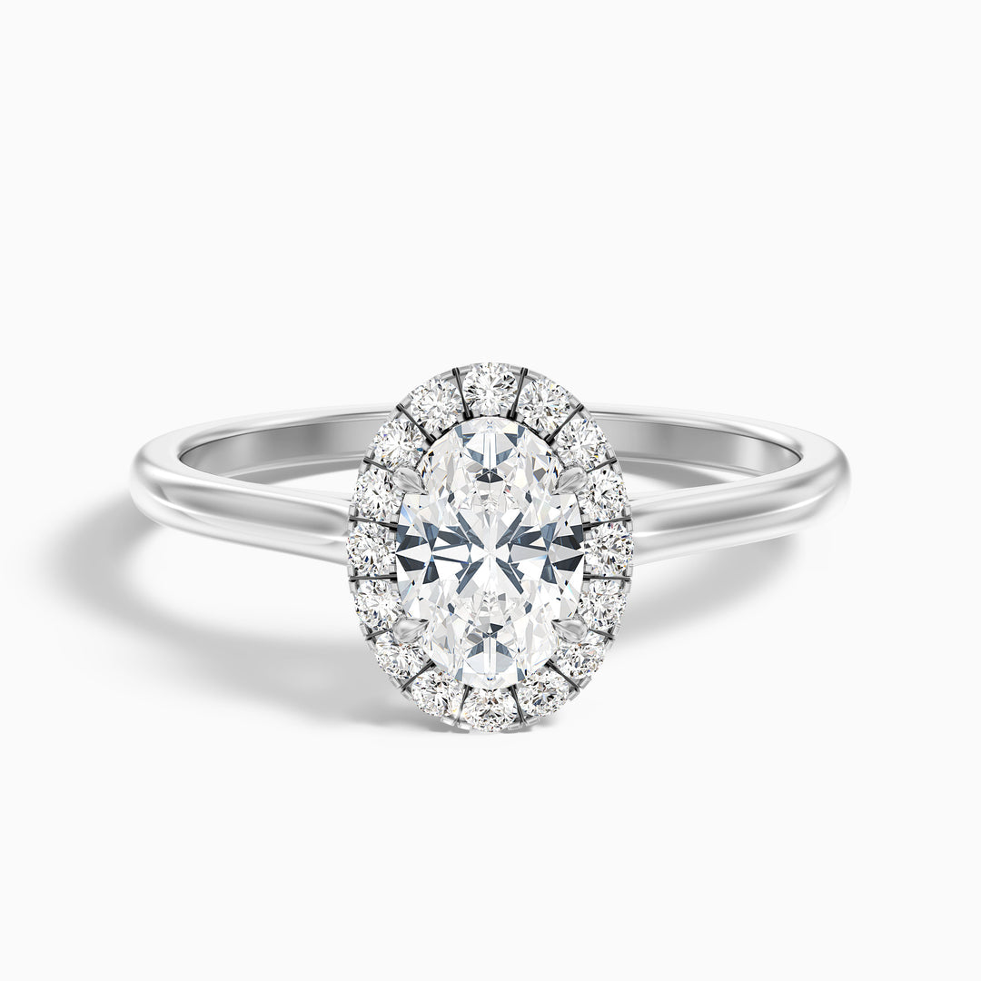 Serena Oval Halo Lab Grown Engagement Ring