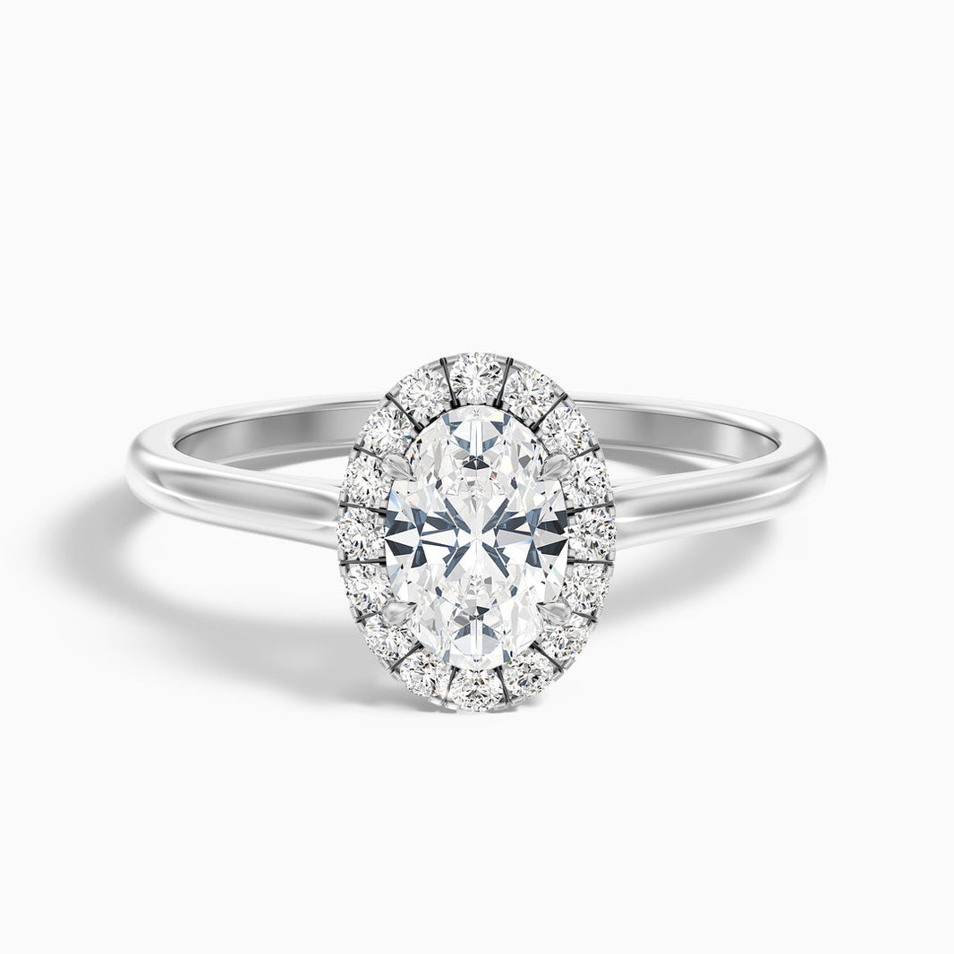 Serena Oval Halo Lab Grown Engagement Ring