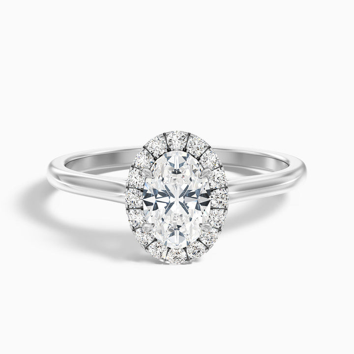 Serena Oval Halo Lab Grown Engagement Ring