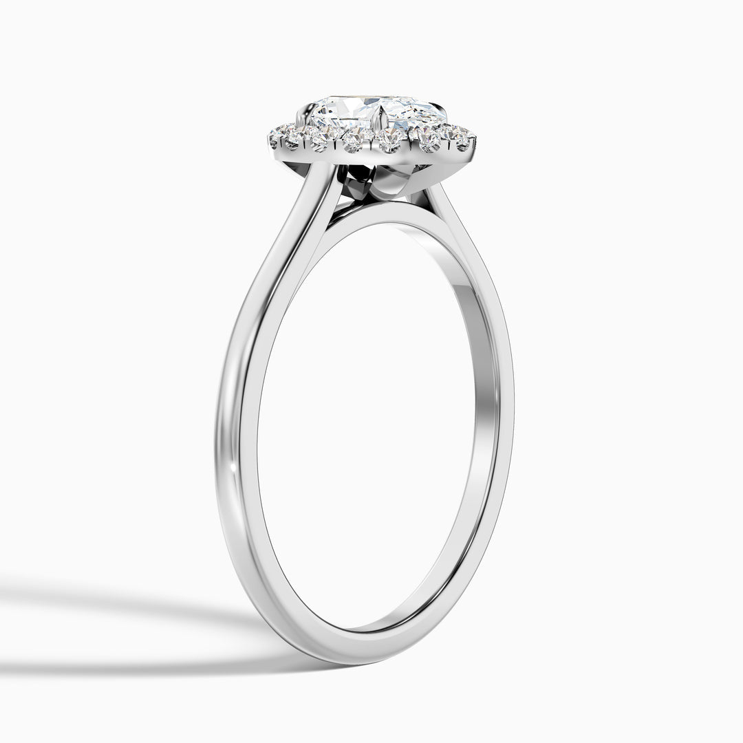 Serena Oval Halo Lab Grown Engagement Ring