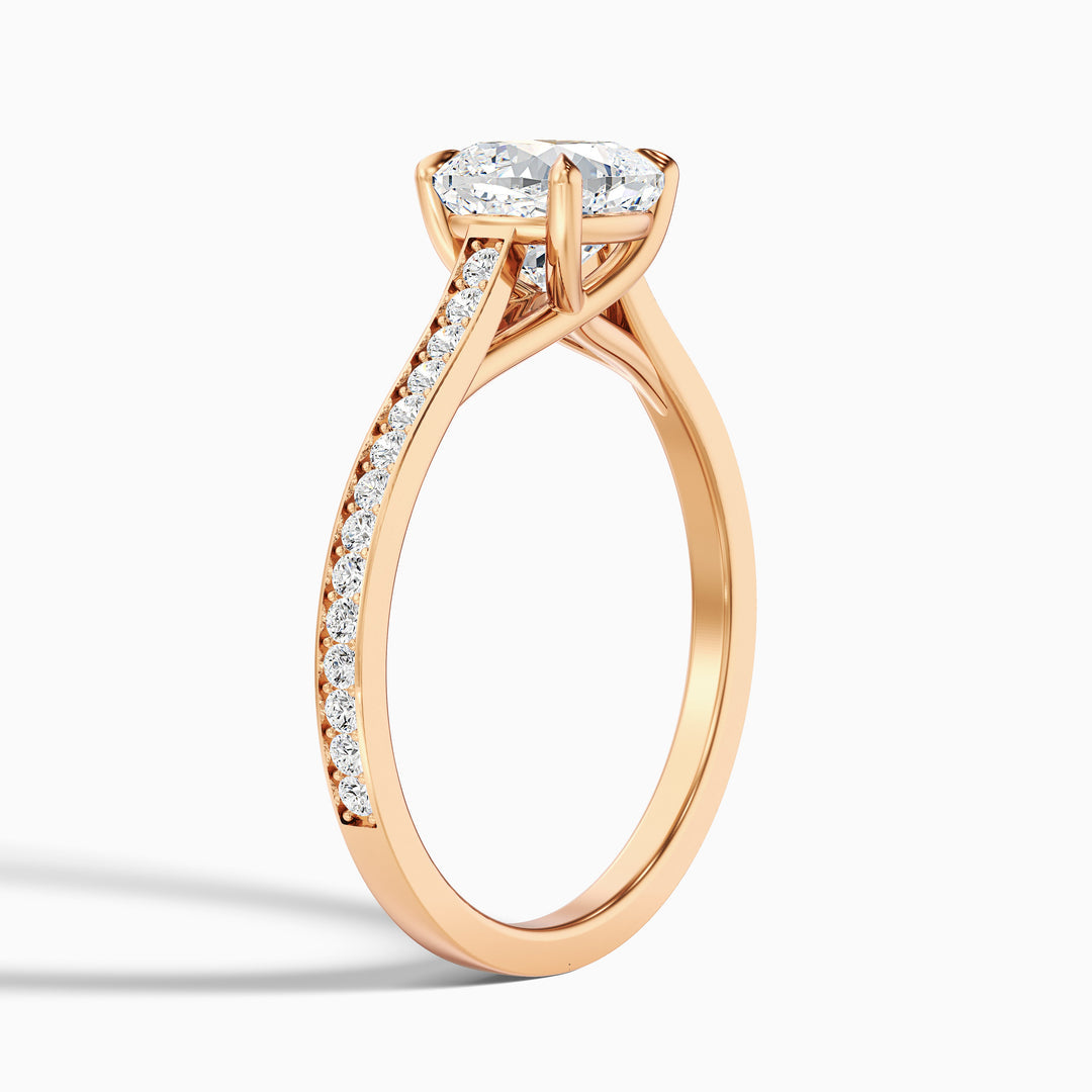 Faith Cushion Cut Side Stone Pave Lab Grown Engagement Ring