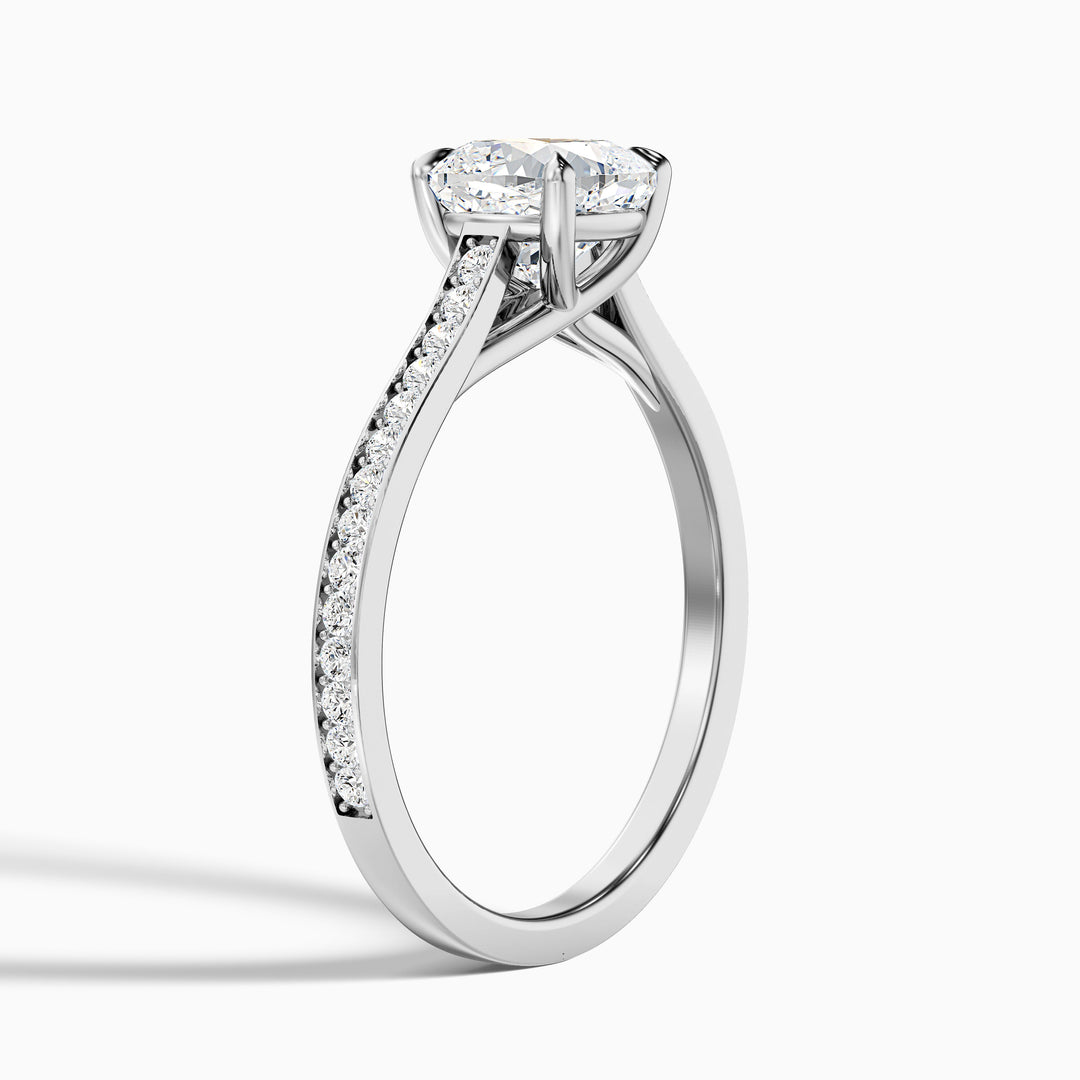 Faith Cushion Cut Side Stone Pave Lab Grown Engagement Ring