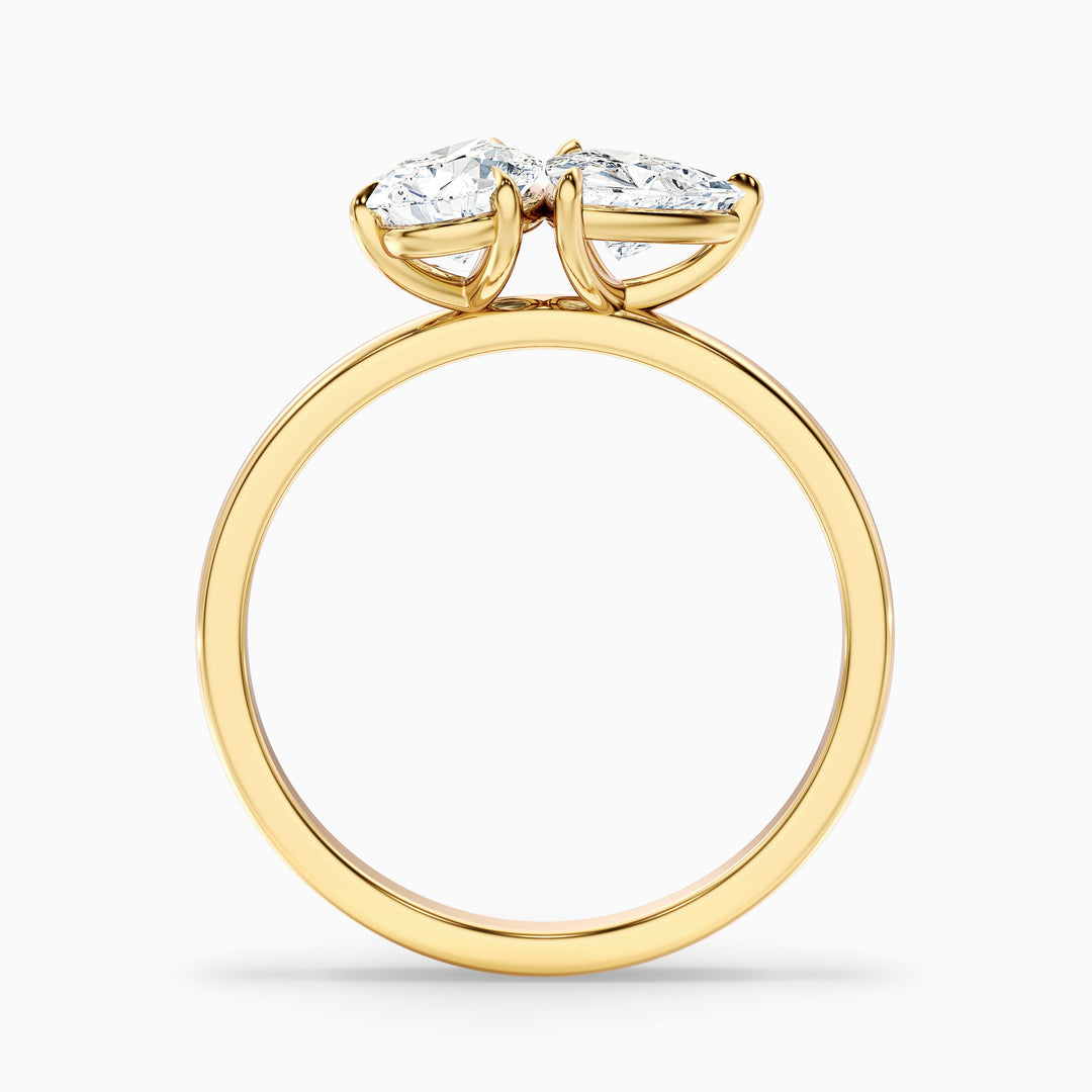 Mila Toi Et Moi Engagement Ring With Pear and Trillion Cut Two Stone Lab Grown Diamond
