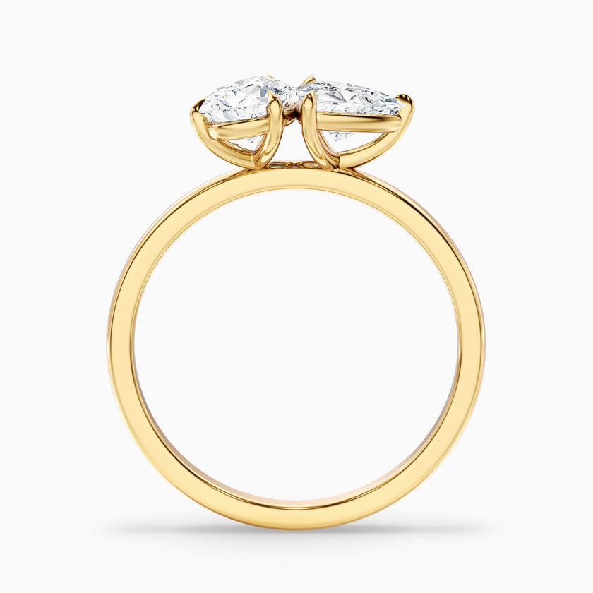 Mila Toi Et Moi Engagement Ring With Pear and Trillion Cut Two Stone Lab Grown Diamond