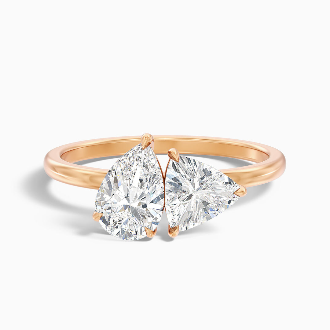 Mila Toi Et Moi Engagement Ring With Pear and Trillion Cut Two Stone Lab Grown Diamond