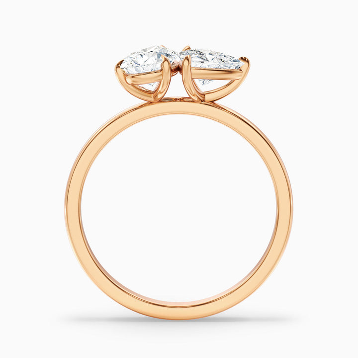 Mila Toi Et Moi Engagement Ring With Pear and Trillion Cut Two Stone Lab Grown Diamond