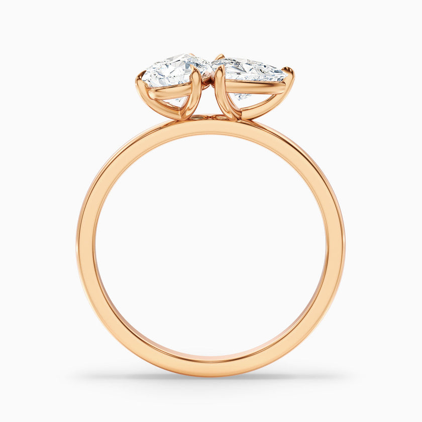 Mila Toi Et Moi Engagement Ring With Pear and Trillion Cut Two Stone Lab Grown Diamond
