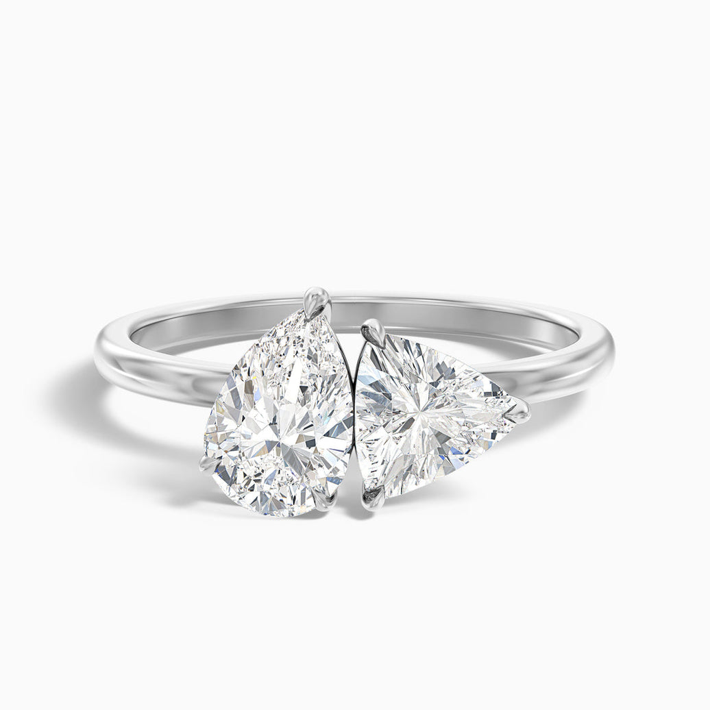 Mila Toi Et Moi Engagement Ring With Pear and Trillion Cut Two Stone Lab Grown Diamond