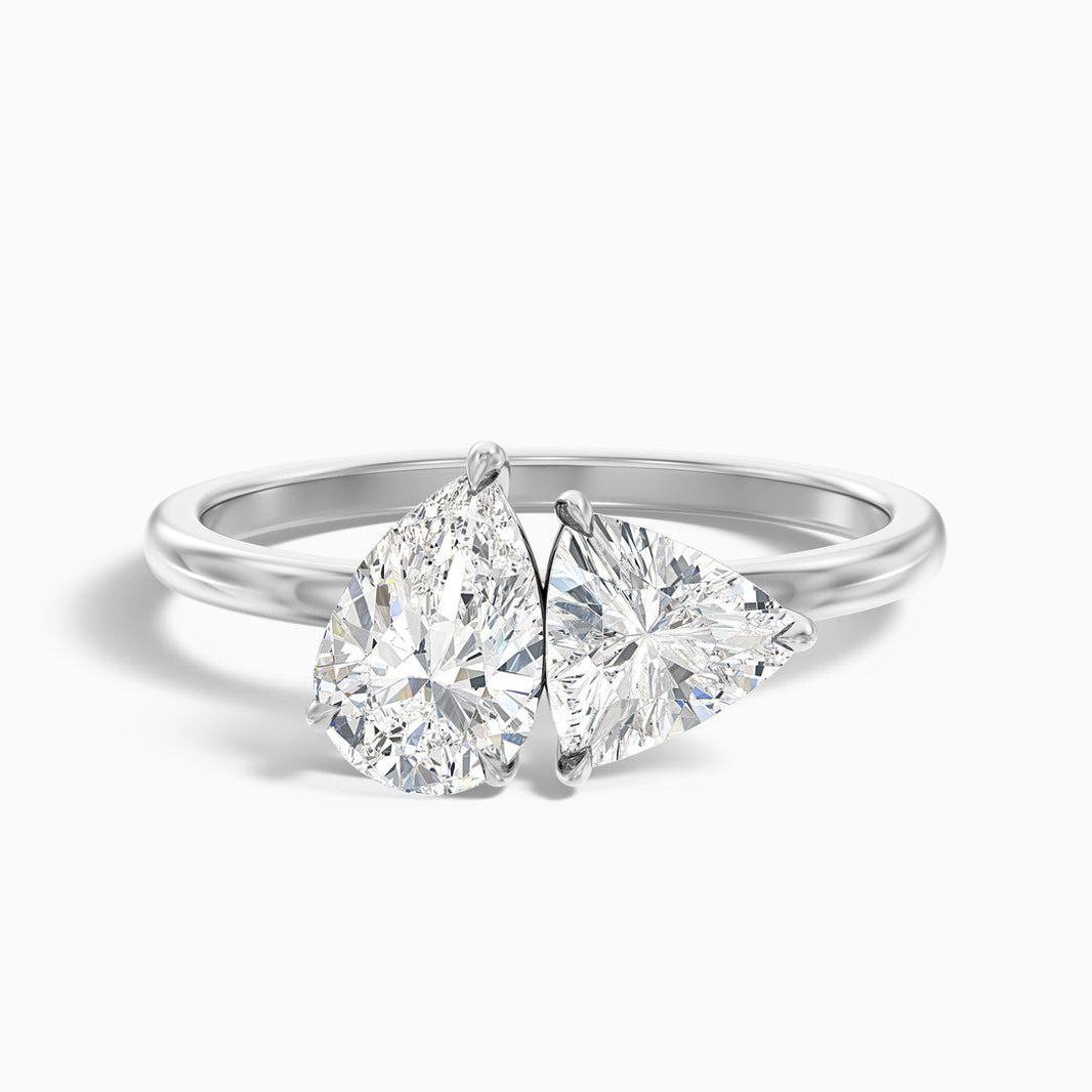 Mila Toi Et Moi Engagement Ring With Pear and Trillion Cut Two Stone Lab Grown Diamond