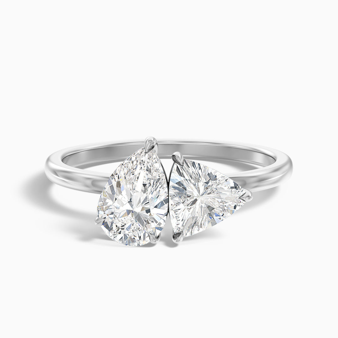 Mila Toi Et Moi Engagement Ring With Pear and Trillion Cut Two Stone Lab Grown Diamond