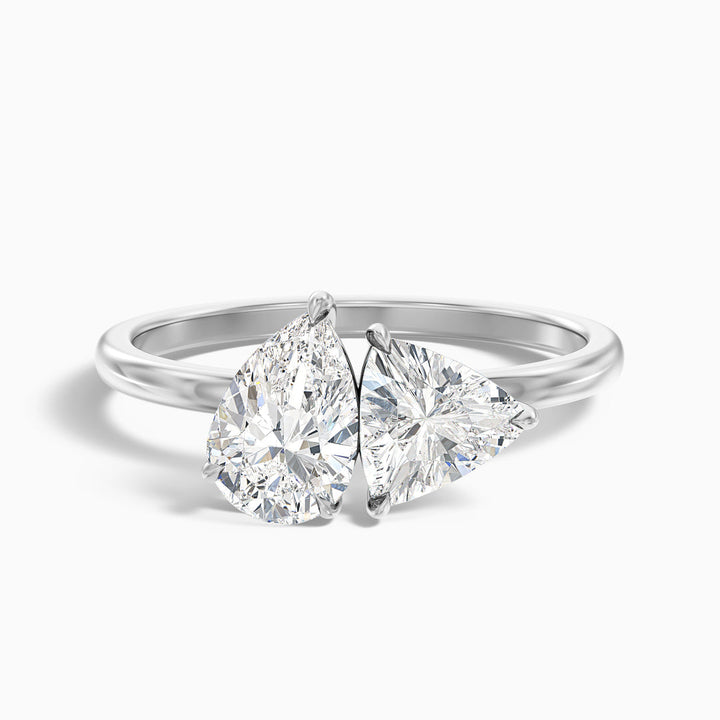 Mila Toi Et Moi Engagement Ring With Pear and Trillion Cut Two Stone Lab Grown Diamond