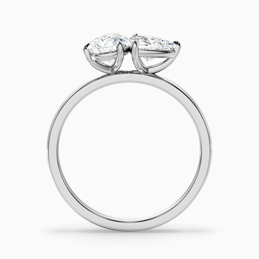 Mila Toi Et Moi Engagement Ring With Pear and Trillion Cut Two Stone Lab Grown Diamond