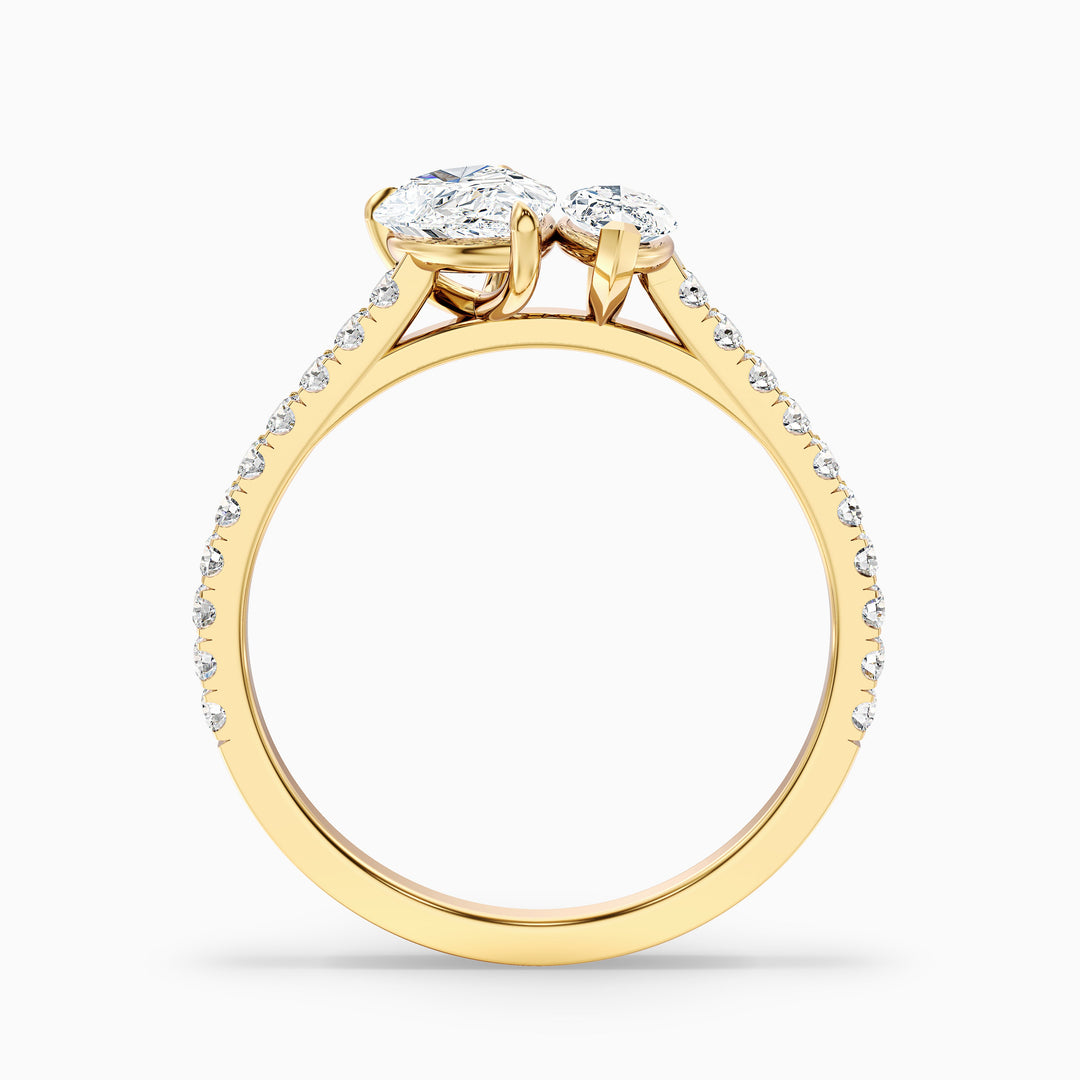 Hixen Toi Et Moi Engagement Ring With Pear and Marquise Two Stone Lab Grown Diamond
