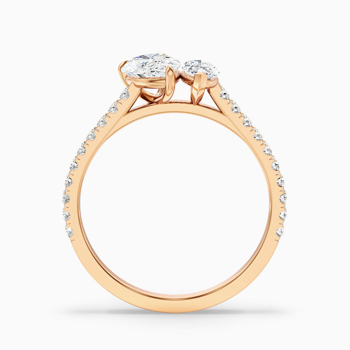 Hixen Toi Et Moi Engagement Ring With Pear and Marquise Two Stone Lab Grown Diamond