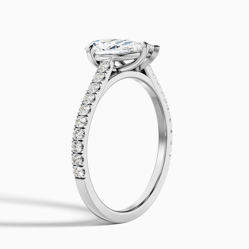 Hixen Toi Et Moi Engagement Ring With Pear and Marquise Two Stone Lab Grown Diamond