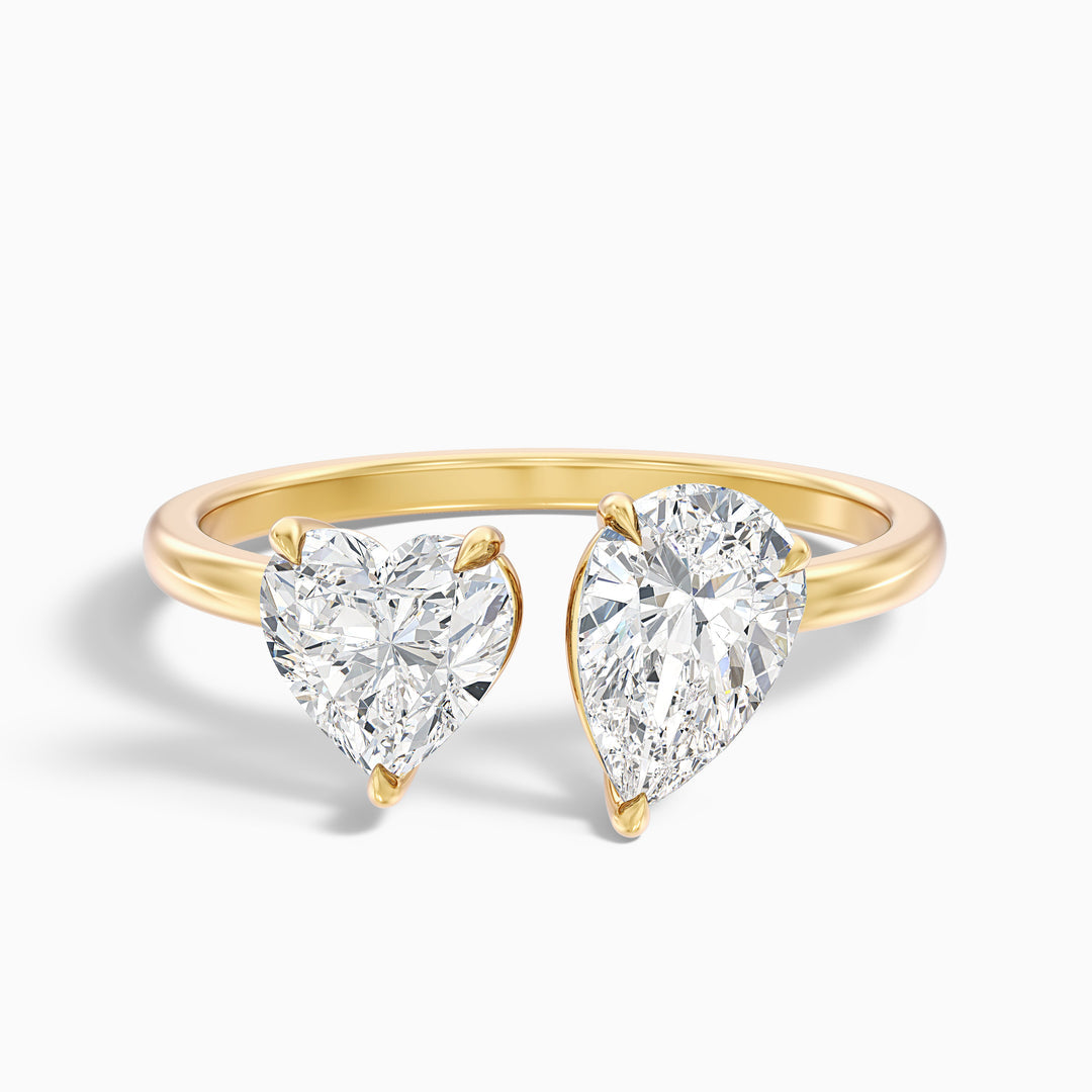 Jarred  Toi Et Moi Engagement Ring With Heart and Pear Two Stone Lab Grown Diamond