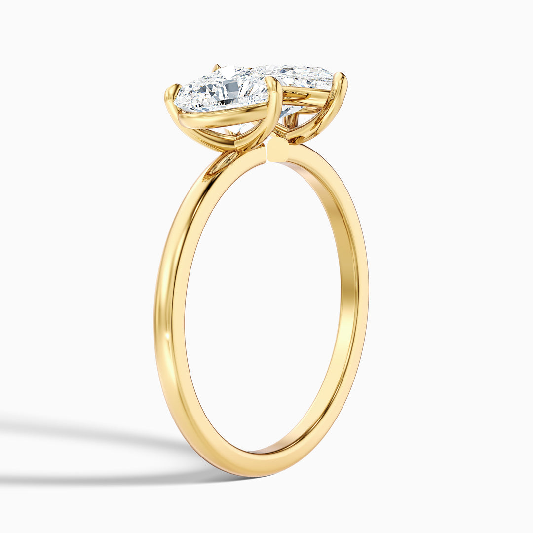 Jarred  Toi Et Moi Engagement Ring With Heart and Pear Two Stone Lab Grown Diamond