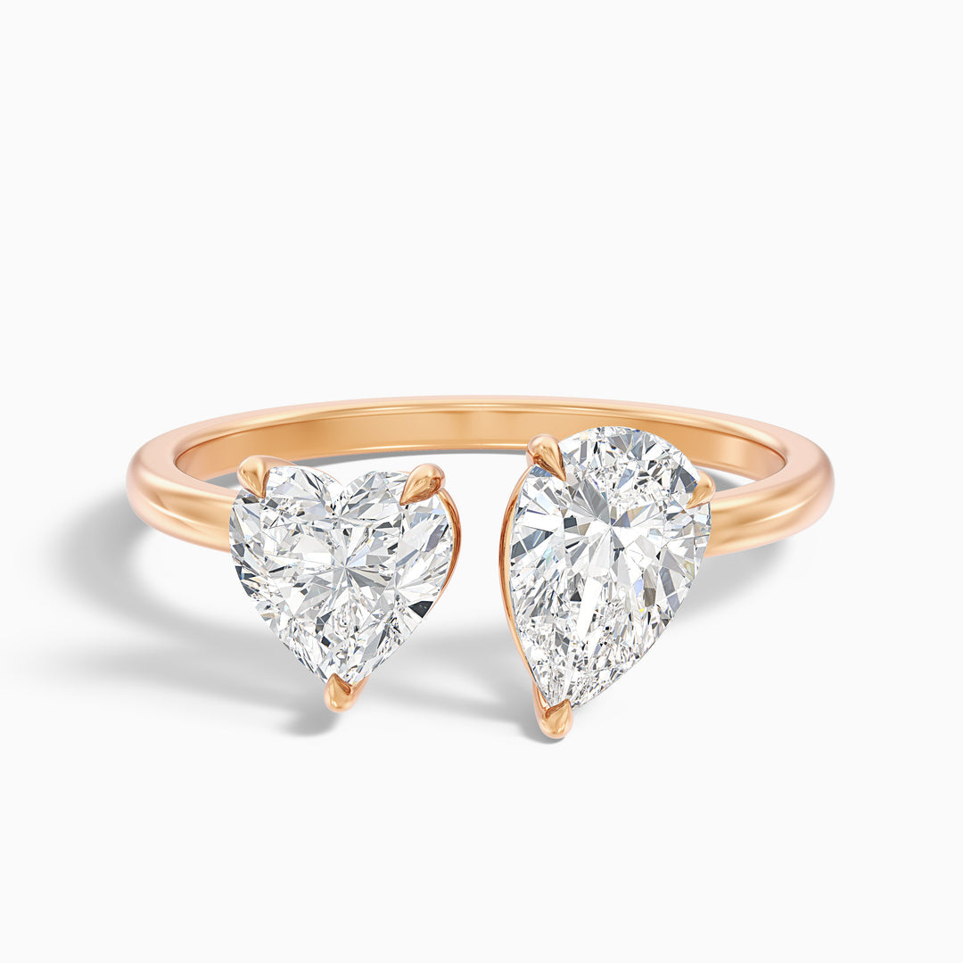 Jarred  Toi Et Moi Engagement Ring With Heart and Pear Two Stone Lab Grown Diamond
