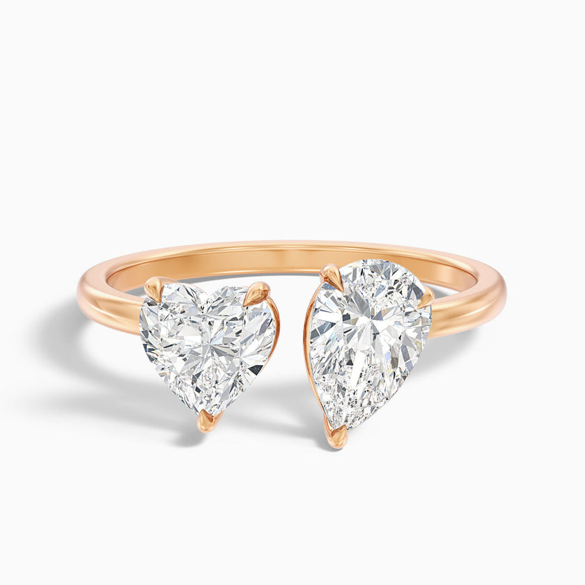 Jarred  Toi Et Moi Engagement Ring With Heart and Pear Two Stone Lab Grown Diamond