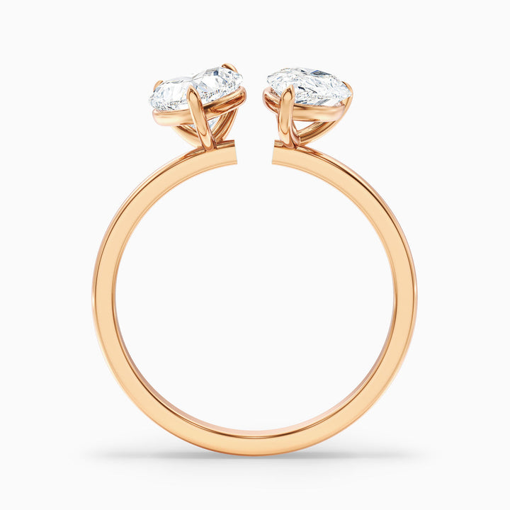 Jarred  Toi Et Moi Engagement Ring With Heart and Pear Two Stone Lab Grown Diamond