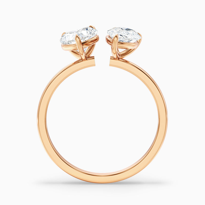 Jarred  Toi Et Moi Engagement Ring With Heart and Pear Two Stone Lab Grown Diamond