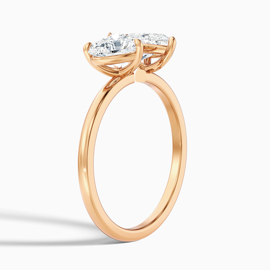 Jarred  Toi Et Moi Engagement Ring With Heart and Pear Two Stone Lab Grown Diamond