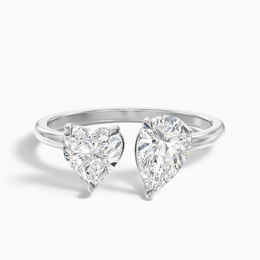 Jarred  Toi Et Moi Engagement Ring With Heart and Pear Two Stone Lab Grown Diamond