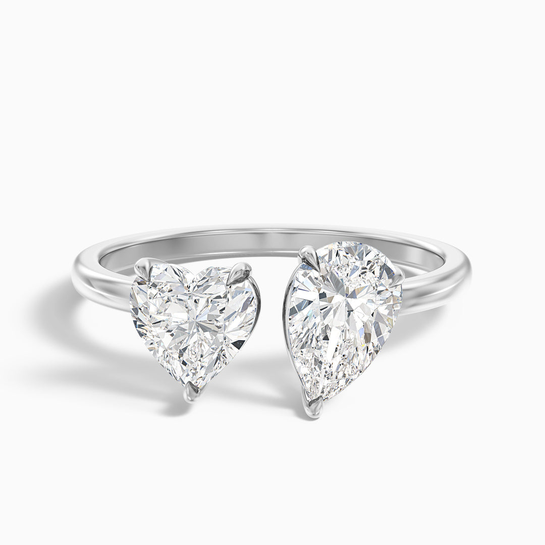Jarred  Toi Et Moi Engagement Ring With Heart and Pear Two Stone Lab Grown Diamond