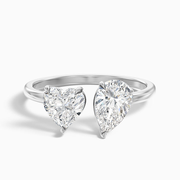 Jarred  Toi Et Moi Engagement Ring With Heart and Pear Two Stone Lab Grown Diamond