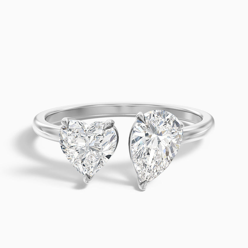 Jarred  Toi Et Moi Engagement Ring With Heart and Pear Two Stone Lab Grown Diamond
