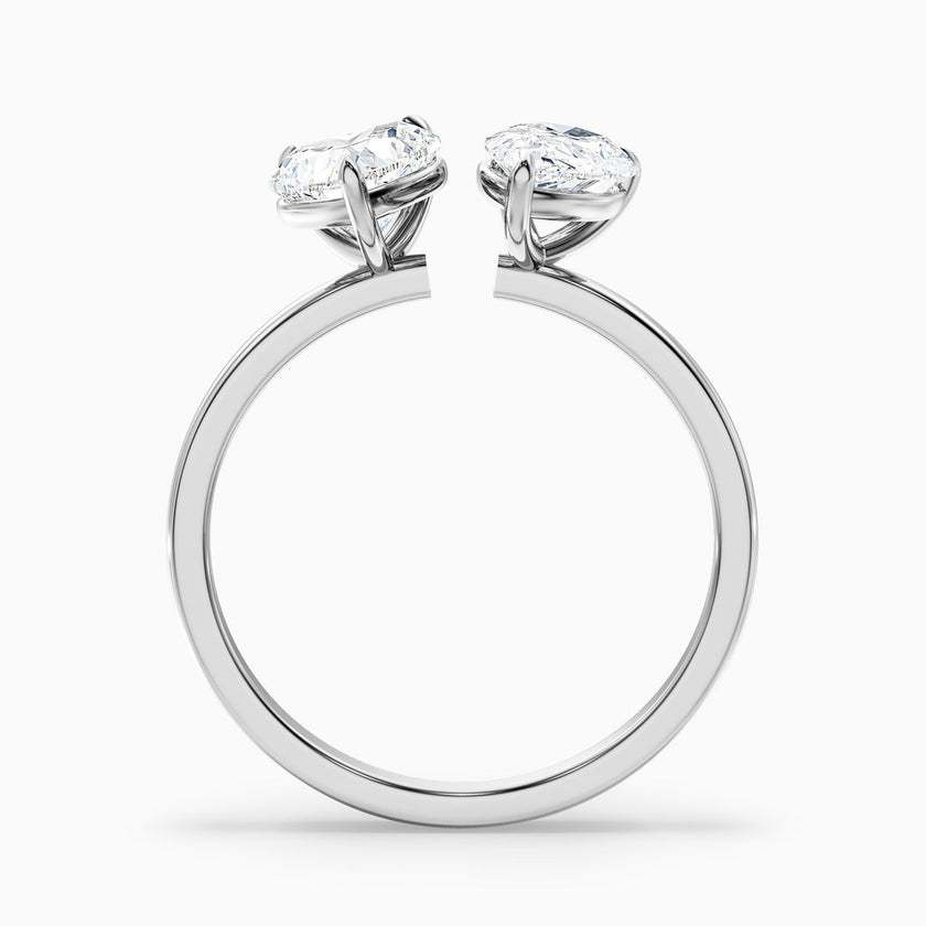 Jarred  Toi Et Moi Engagement Ring With Heart and Pear Two Stone Lab Grown Diamond
