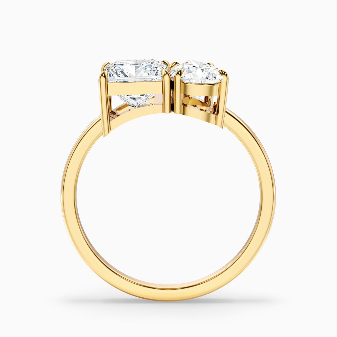 Fiara Toi Et Moi Engagement Ring Princess and Pear Two Stone Lab Grown Diamond
