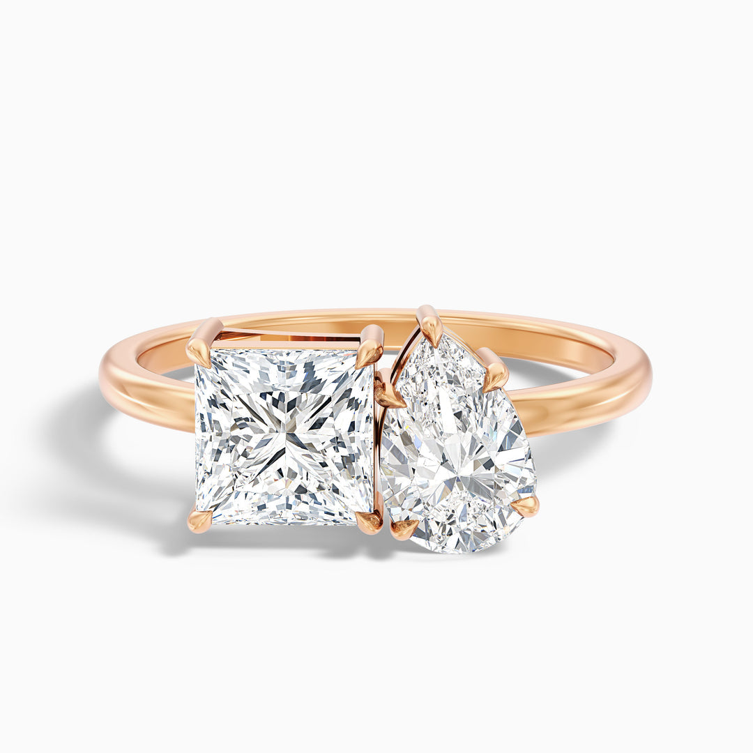 Fiara Toi Et Moi Engagement Ring Princess and Pear Two Stone Lab Grown Diamond