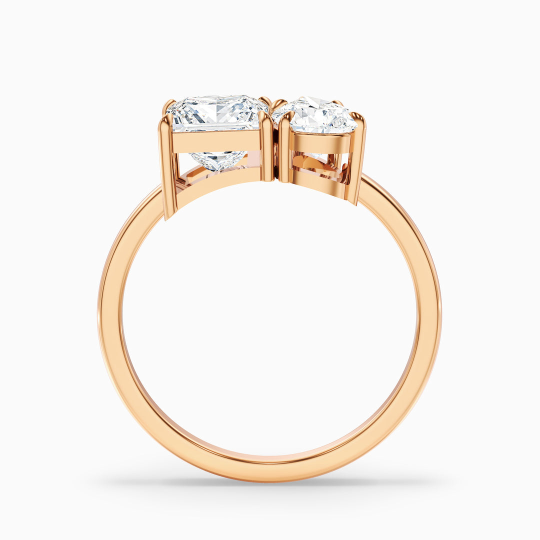 Fiara Toi Et Moi Engagement Ring Princess and Pear Two Stone Lab Grown Diamond