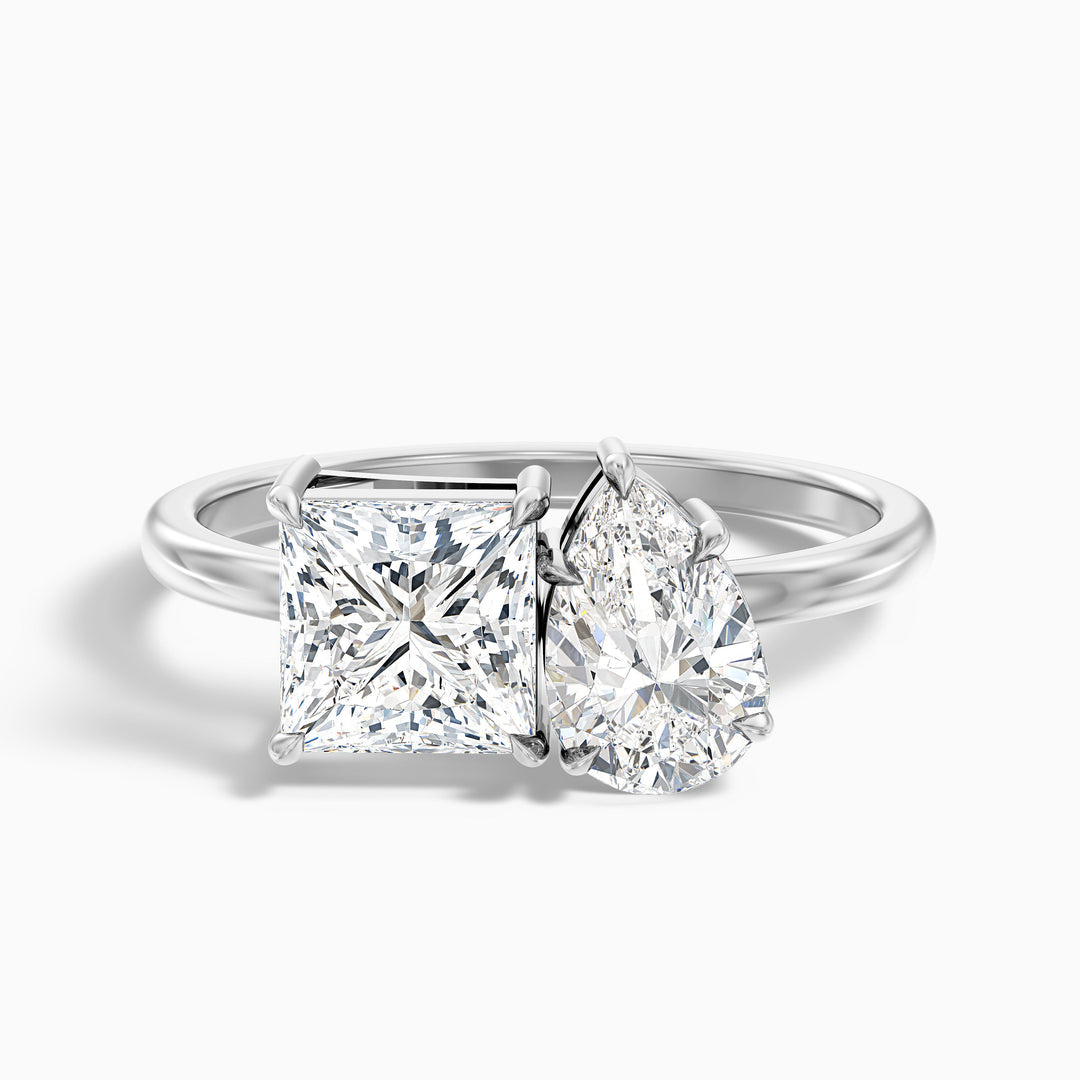 Fiara Toi Et Moi Engagement Ring Princess and Pear Two Stone Lab Grown Diamond
