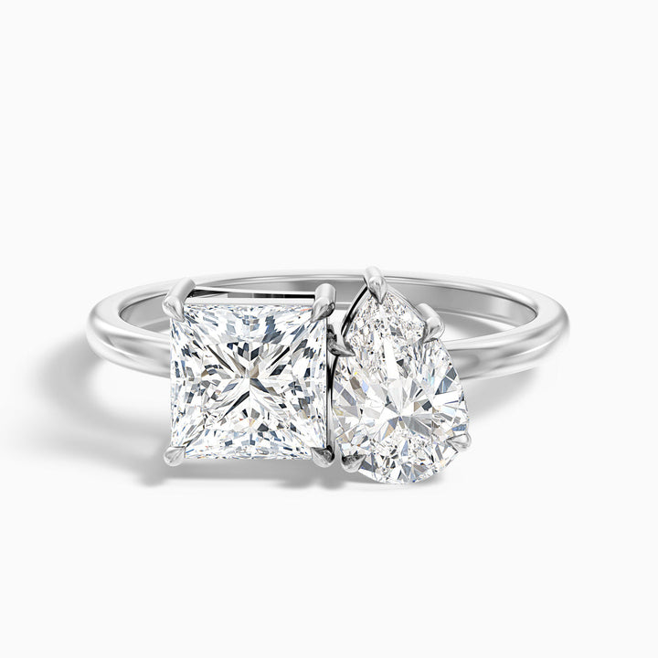 Fiara Toi Et Moi Engagement Ring Princess and Pear Two Stone Lab Grown Diamond