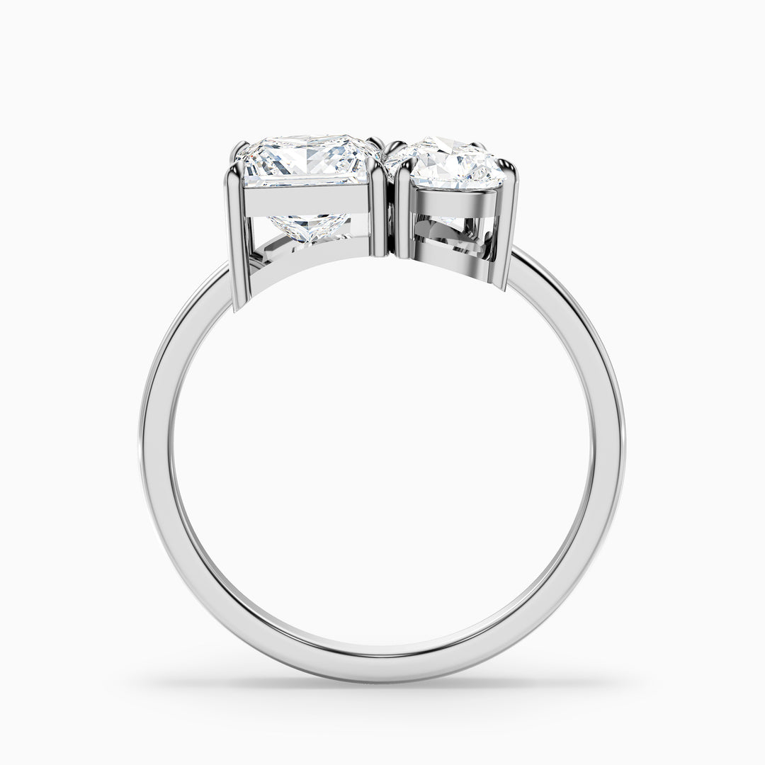 Fiara Toi Et Moi Engagement Ring Princess and Pear Two Stone Lab Grown Diamond